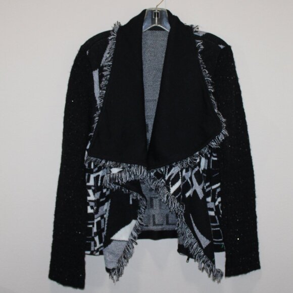 Didier Parakian wool angora mohair blend sweater large collar sequins Size 5? - Picture 2 of 8